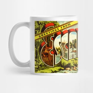 Greetings from Escanaba, Michigan - Vintage Large Letter Postcard Mug